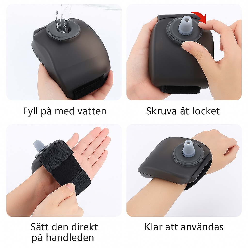 Trendstep WristBottle™ – bärbar vattenflaska för träning