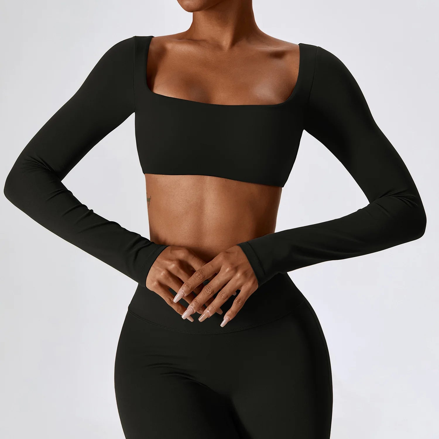 FlexAura Crop Top - Advanced Black
