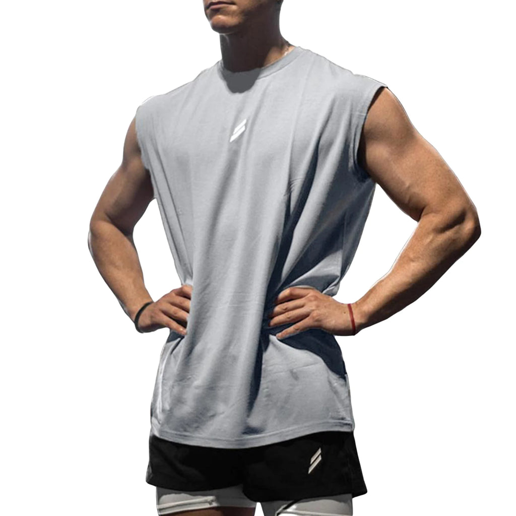Men's Loose Tank Tops Casual Printed Sleeveless Muscle T-Shirt Workout Training Fitness Sleeveless Gym Tops Streetwear