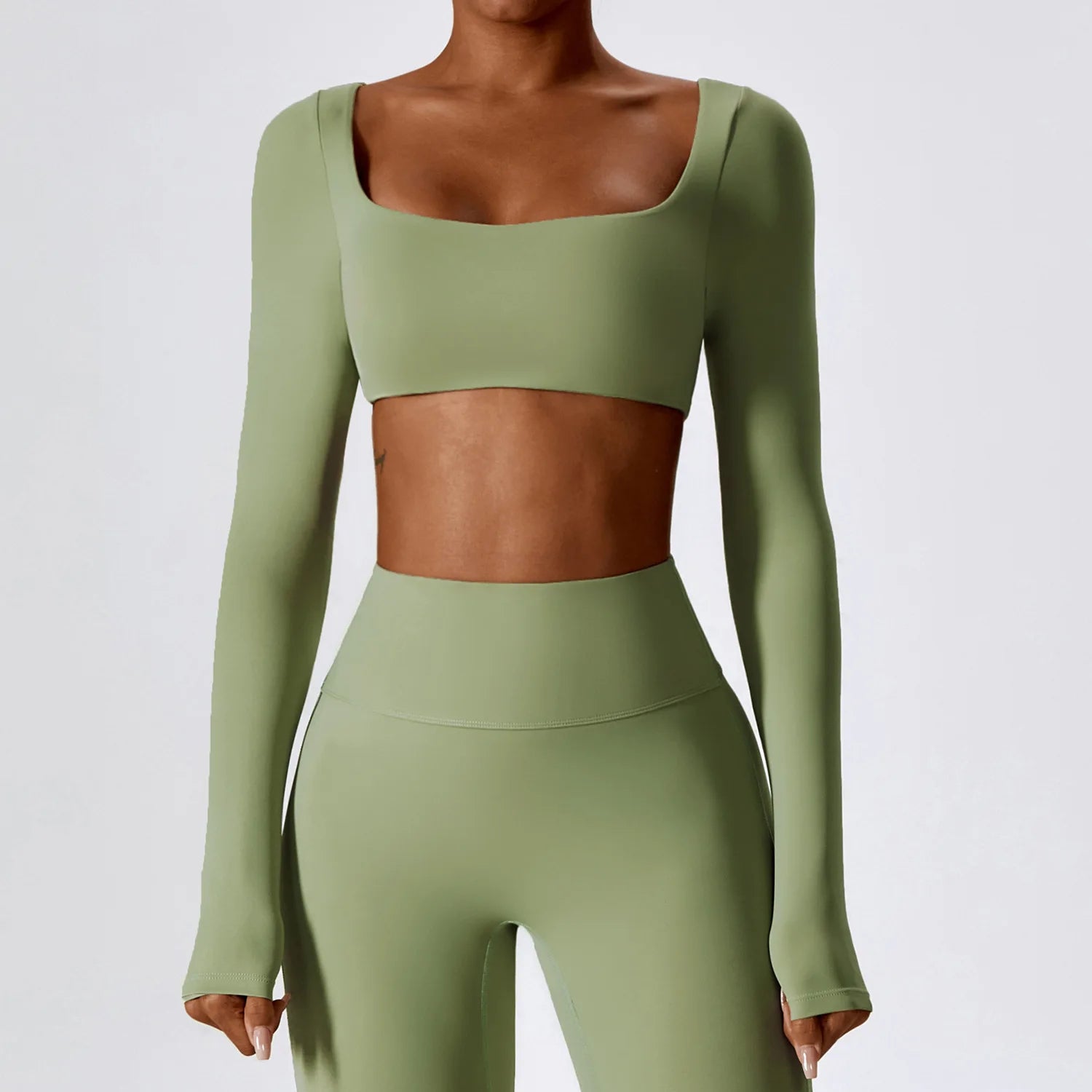 FlexAura Crop Top - Bean green