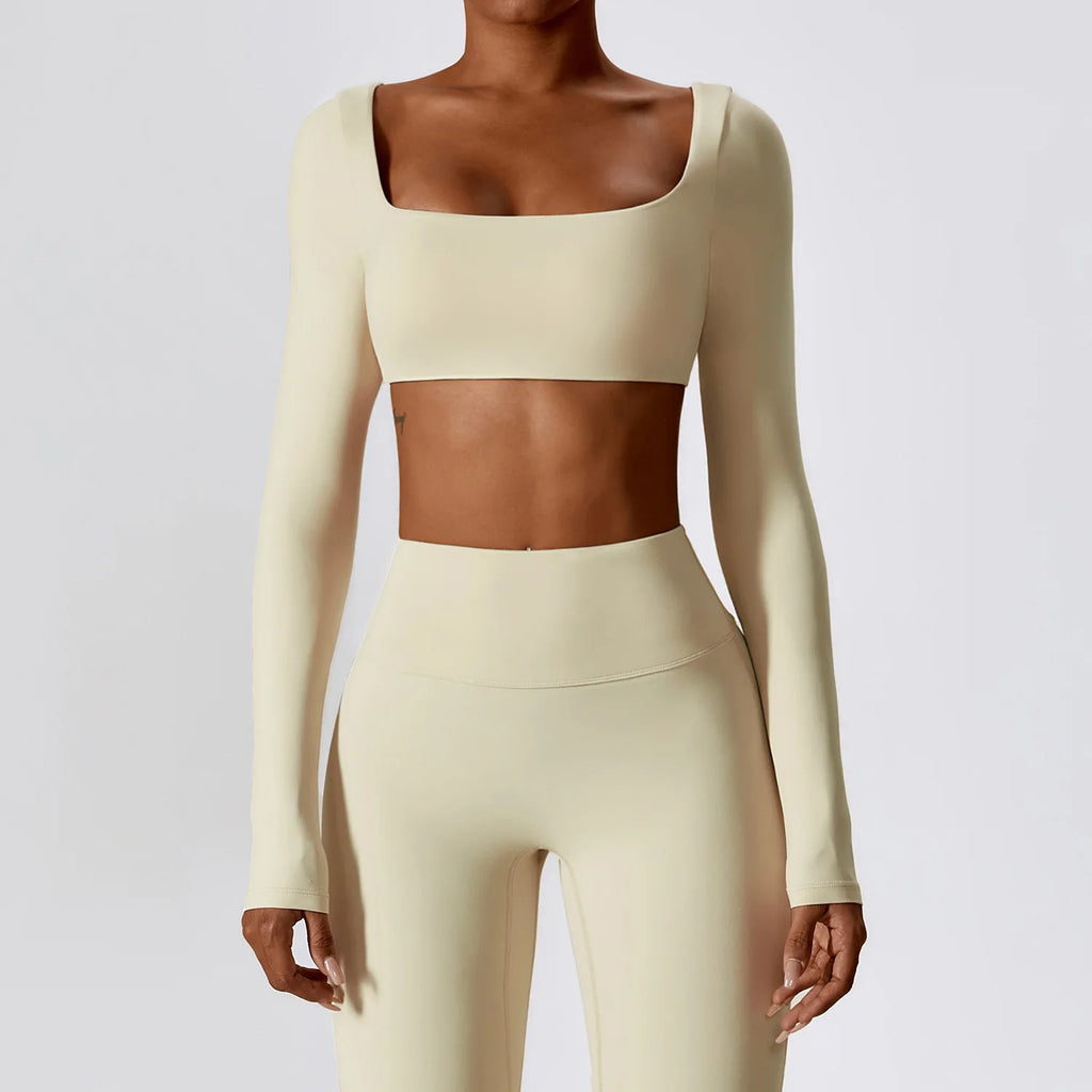 FlexAura Crop Top - Oat apricot