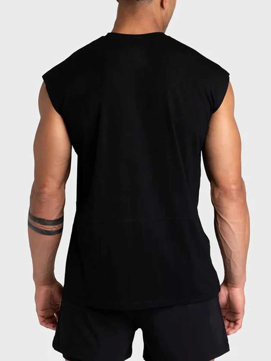 Men's Loose Tank Tops Casual Printed Sleeveless Muscle T-Shirt Workout Training Fitness Sleeveless Gym Tops Streetwear