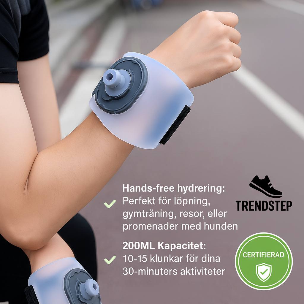 Trendstep WristBottle™ – bärbar vattenflaska för träning